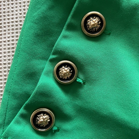 ZARA New Woman Bottle Green Buttoned Straight Leg Pants - Picture 5 of 7